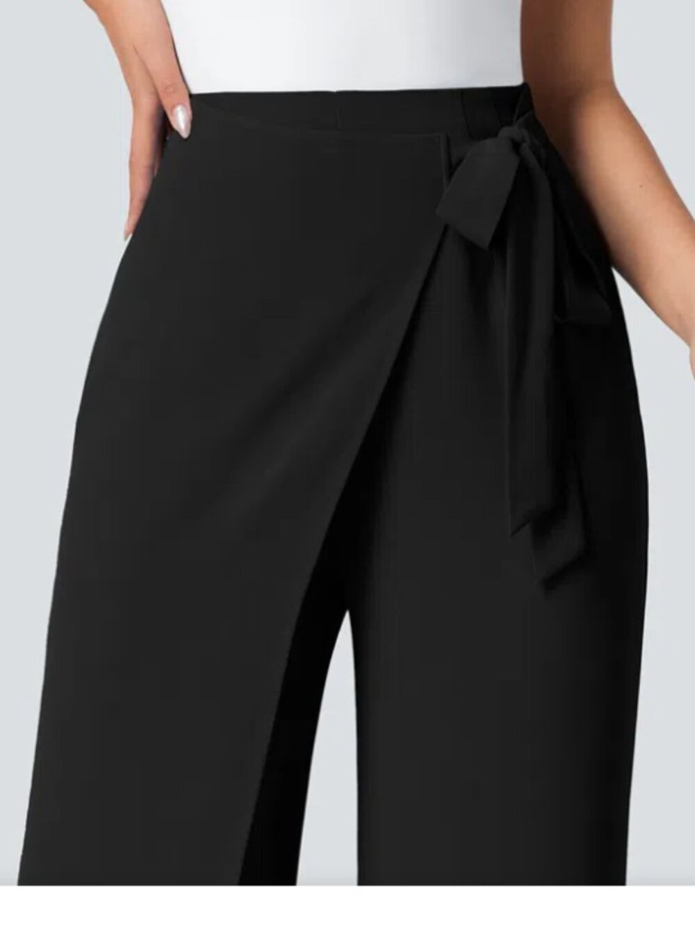Halara Flex Black Wrap Tie Wide Leg Pants NWT Sz L